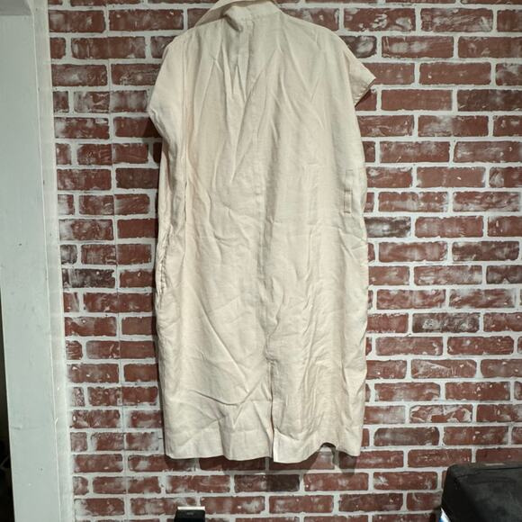 COS Utility Midi Shirt Dress EUC Cream Size 12 Modal Blend - Picture 2 of 8